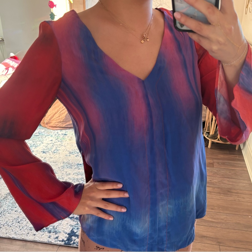 Vintage tangerine nyc silk blouse with abstract gradient size small